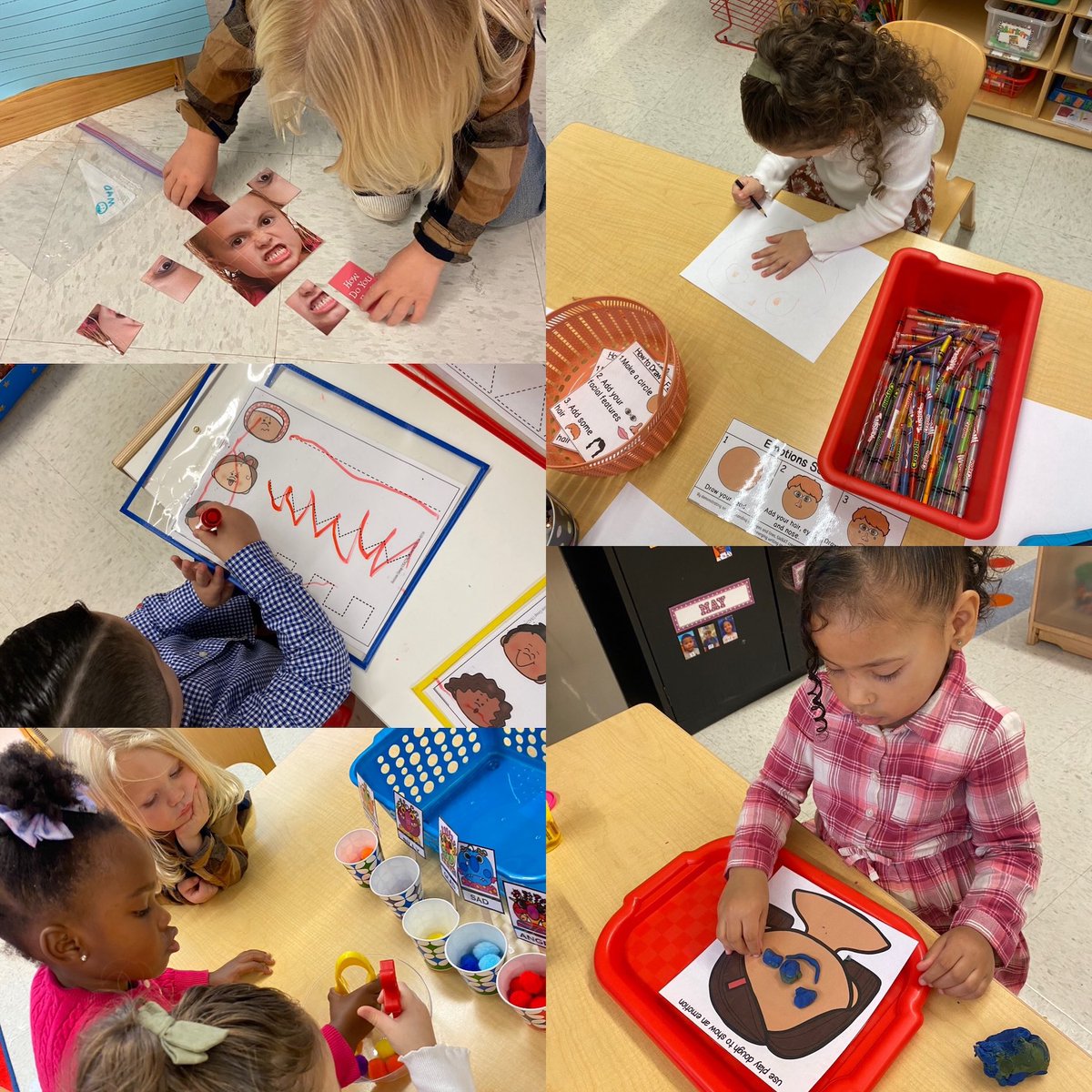 D31BeeHiveSI's tweet photo. We are learning about our emotions this week. The children are having fun with different emotion activities at different centers! #finemotorskills #socialemotionallearning #3K4 #Teleport @DrJoyAbrams @AP_JelaniMiller @DrMarionWilson @CSD31SI @NYCSchools https://t.co/ejVsAc7hUU