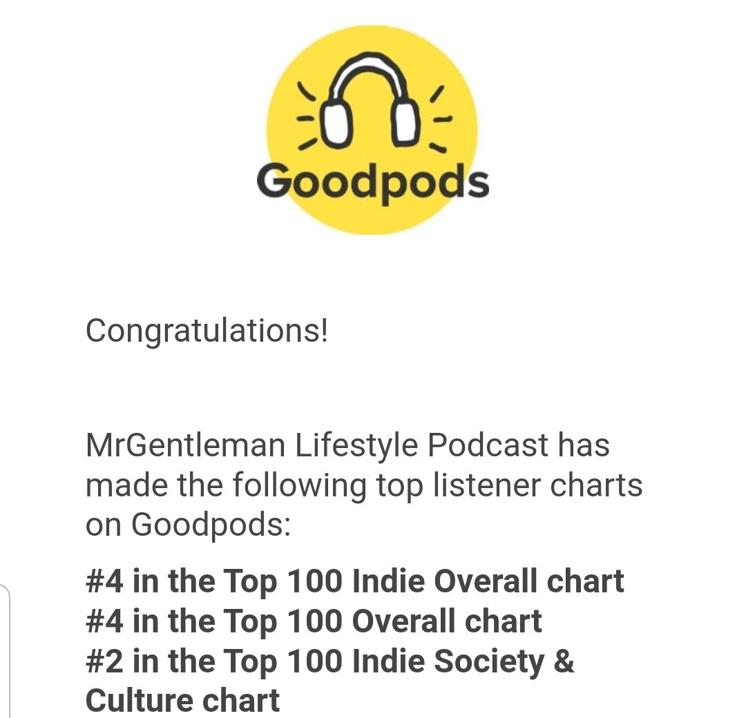 Mrgentlemanpod's tweet photo. Thank you for the support everybody  and thank you @GoodpodsHQ 

#MrGentlemanLifestylePodcast #PodNation #PodcastRecommendations #IndiePodcastsUnite #BlackPodcast #goodPod #PodcastAndChill https://t.co/U9OtawZo4O