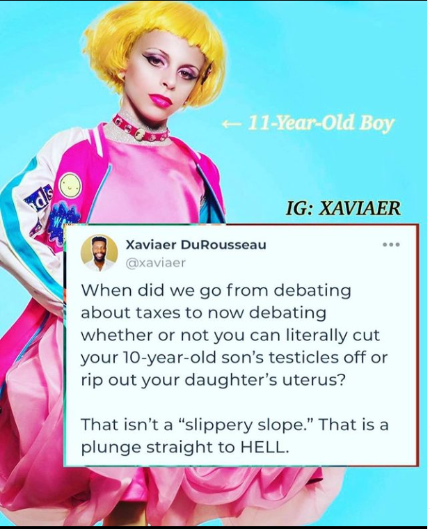 sensibilisesse's tweet photo. The slippery slope to hell has been greased up by some very unhinged people. 
The question is why do so many people participate in the madness. 
Do NOT https://t.co/DNmbGiedtD with the #kids 
Why is #potus #biden  engaging in this insanity, that is unless...... https://t.co/xlY2aEw0eq