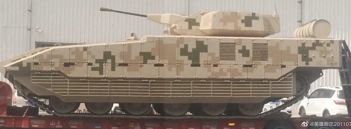 nicholadrummond's tweet photo. Another view of China’s new heavy IFV. The fuel tank at the back seems to be positioned above the rear exit ramp, which is not where I would put it. https://t.co/BSUNvfLGEV