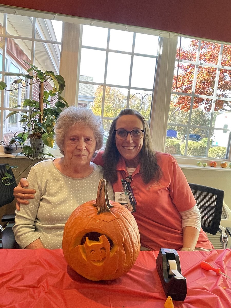 StCharlesHC's tweet photo. Trick or treat, smell myโฆ pumpkin?? ๐
What an enjoyable afternoon of spooky pumpkin carving!
#fallactivity #seniorliving #jackolantern https://t.co/0iXaSV3CvE
