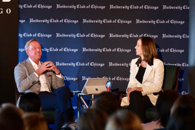 'You have to manage through cycles, not to cycles' @adenatfriedman of @Nasdaq on how they are planning within the current economic climate. @UClubChicago