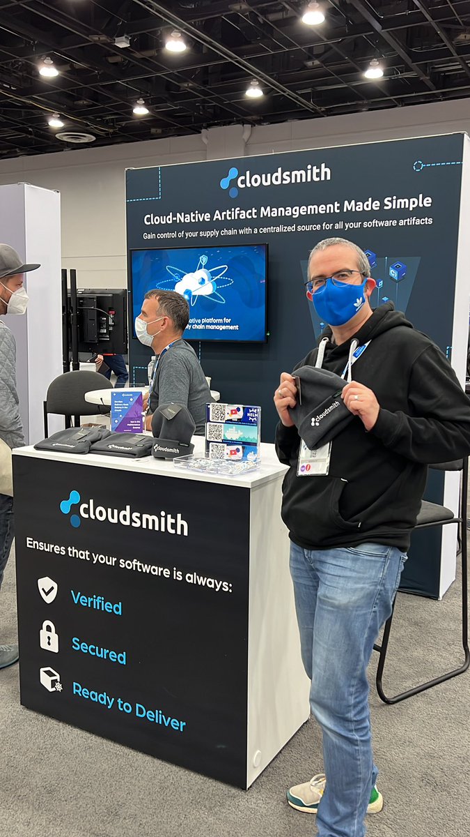 cloudsmith's tweet image. It’s cold❄️☃️ tonight in Detroit! Stop by our booth in the “Trail Zone” to pick up your beanie hat before hitting the after parties! ❄️ #kubeconNA #KubeCon #cloudnativecon #devops #deveecops @DevRelDan
