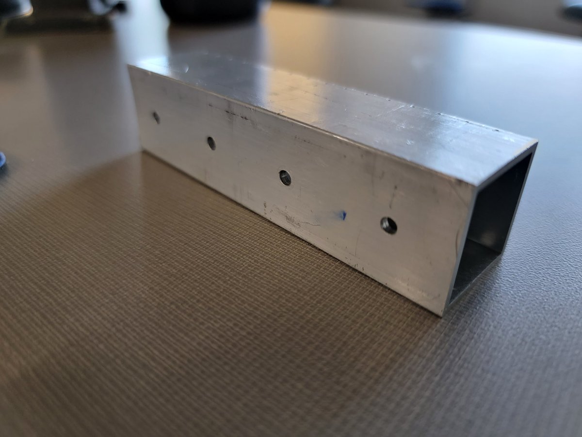 Bearbotics (@bearbotics2358) on Twitter photo We posted a cnc fail a while back but today was a resounding success! This is a frame rail. Drilled 4 rivet holes and contoured the end to within 0.0015" of the designed length. We'll call that within tolerance. <a href="/Designcraft_Inc/">Designcraft</a> <a href="/RingsandSprings/">Smalley Steel Ring</a> <a href="/EchoRobotics/">ECHO Robotics</a> <a href="/HMManufacturing/">HM MANUFACTURING</a> We posted a cnc fail a while back but today was a resounding success! This is a frame rail. Drilled 4 rivet holes and contoured the end to within 0.0015" of the designed length. We'll call that within tolerance. <a href="/Designcraft_Inc/">Designcraft</a> <a href="/RingsandSprings/">Smalley Steel Ring</a> <a href="/EchoRobotics/">ECHO Robotics</a> <a href="/HMManufacturing/">HM MANUFACTURING</a>
