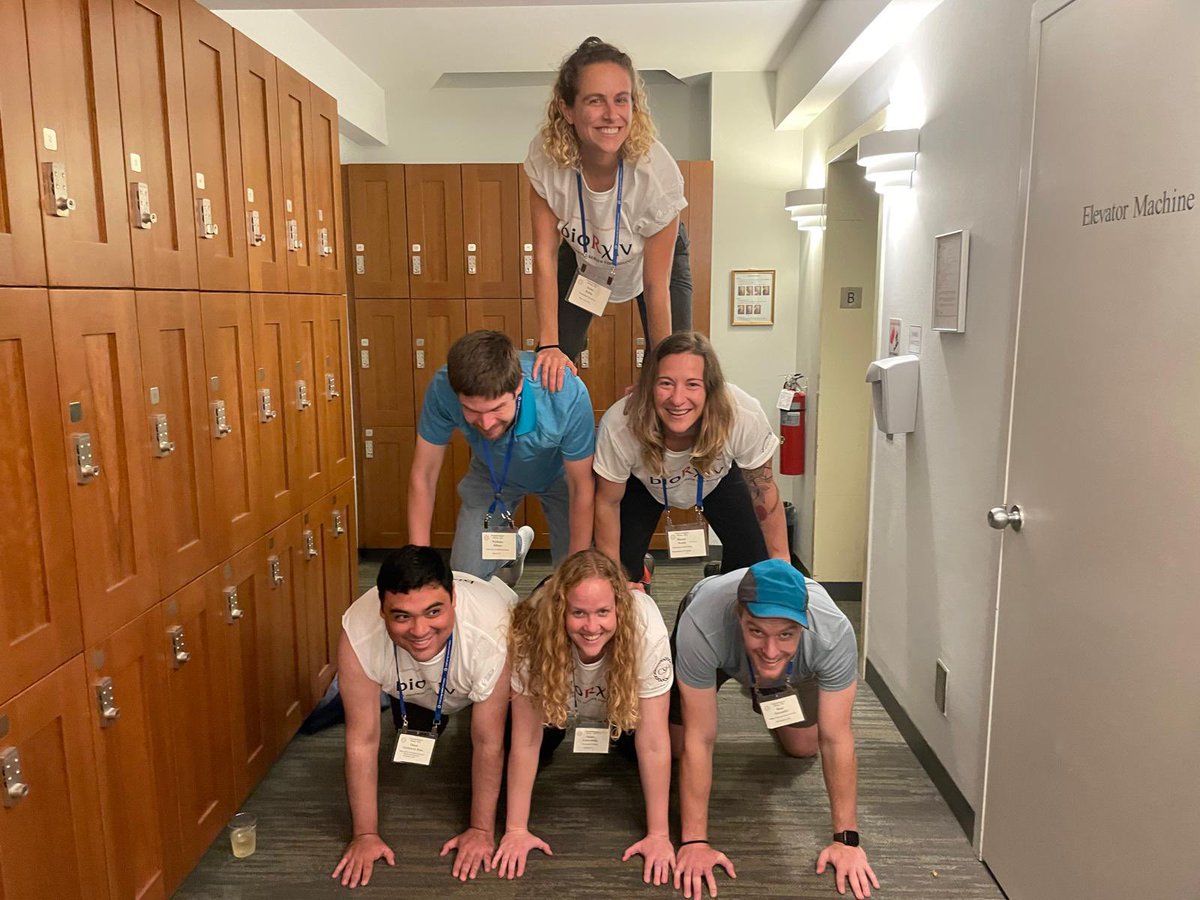 Are we all 30ish plus years old, wearing matching <a href="/biorxivpreprint/">bioRxiv</a> t-shirts, and celebrating a successful <a href="/CSHL/">Cold Spring Harbor Laboratory</a> Programming for Biology course by creating a human pyramid? 

Yes, yes we are. #Python