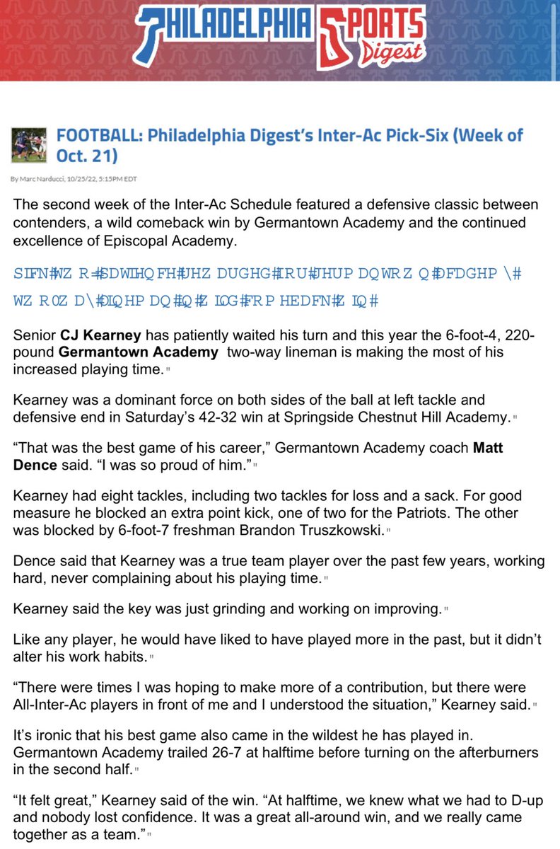 CJKearney82's tweet photo. Appreciate the write up @PhSportsDigest, thank you to my teammates and coaches. Let's keep going! https://t.co/ffsAHBrjsm