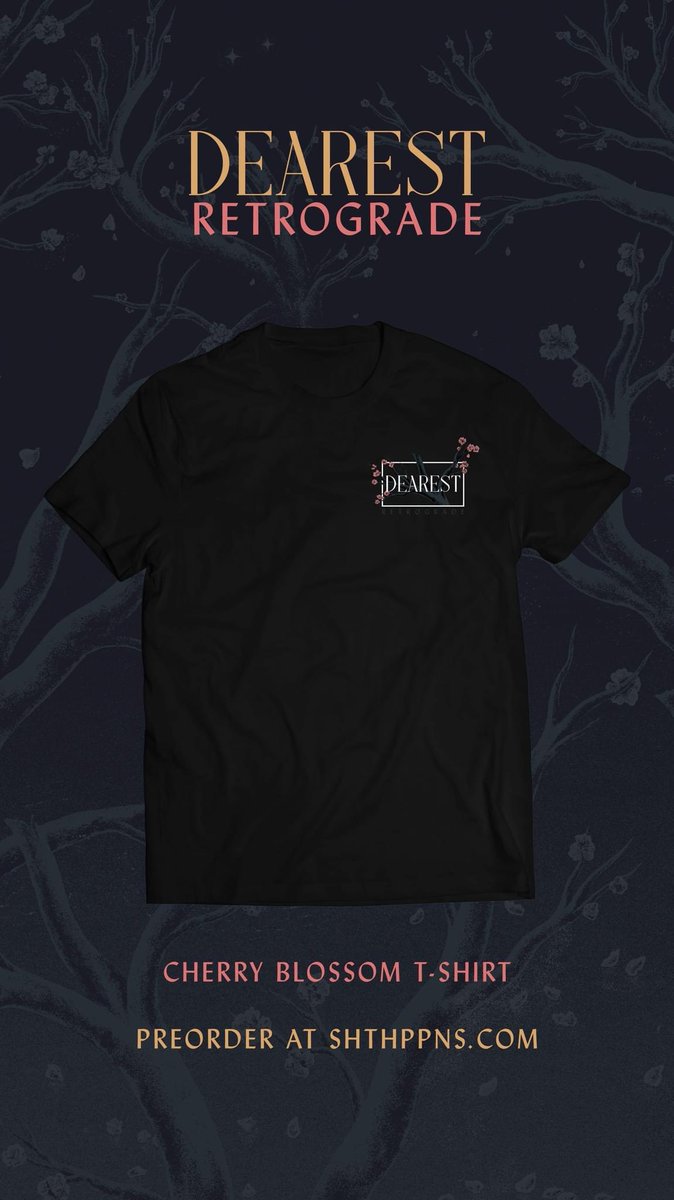 thebanddearest's tweet photo. Interested in the preorder bundle for our upcoming EP? Head over to @sheethappenspub! Digital preorders available too. Retrograde (EP) out Nov 8th, 2022. Links below 👇

Physical Preorder 📀👕📌:  https://t.co/EDWUlsqeuY
Digital Preorder 💻🎼: https://t.co/UAUCcjUduT https://t.co/SKCPtF5Z8d