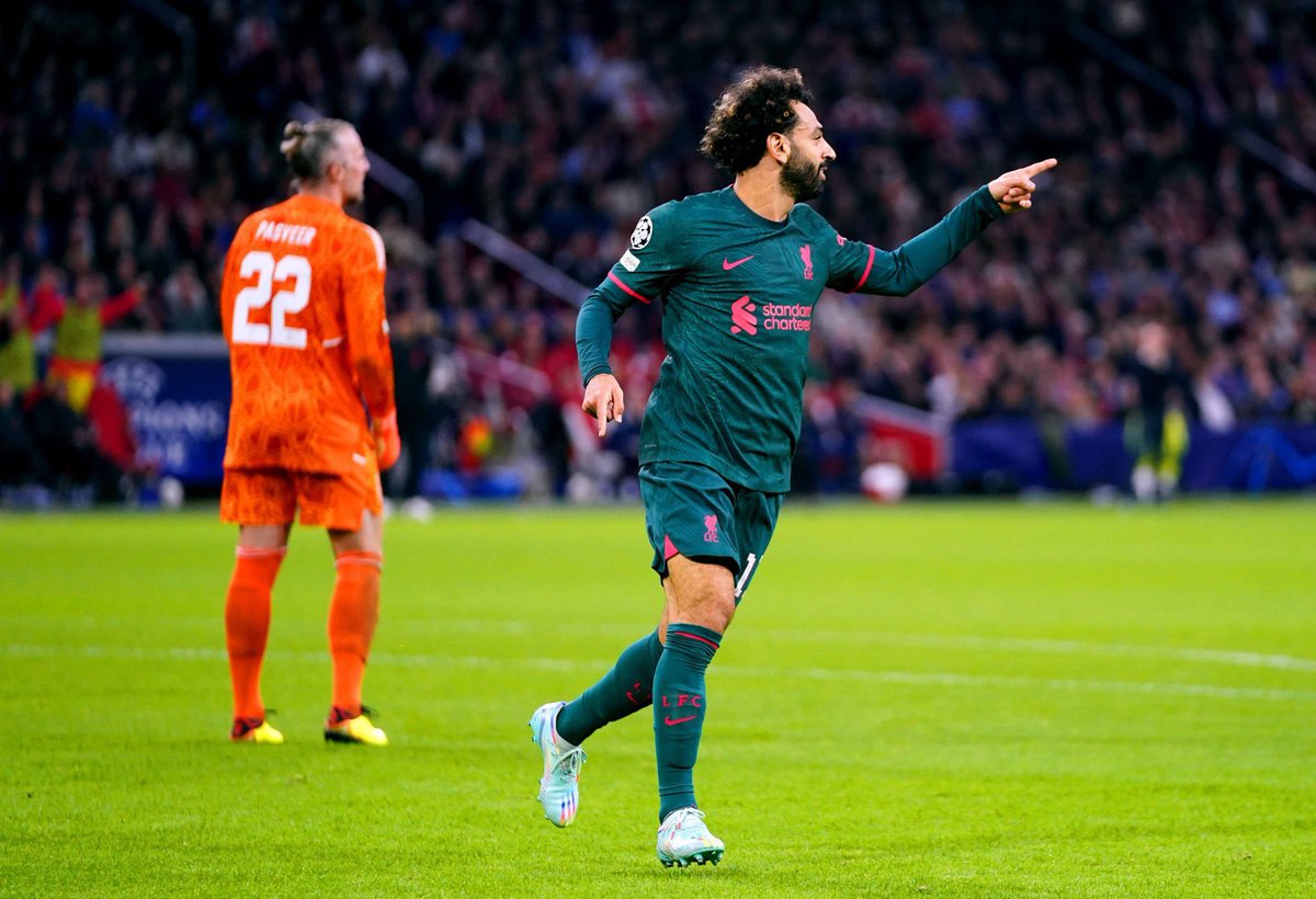 RedsFrance's tweet photo. En marquant face à l'Ajax Amsterdam, Mohamed Salah est devenu le meilleur buteur africain de l'histoire de la LDC (51 buts) devant Didier Drogba ! 🇪🇬 #LFC #UCL #AJALIV https://t.co/pQgNrsTWLV