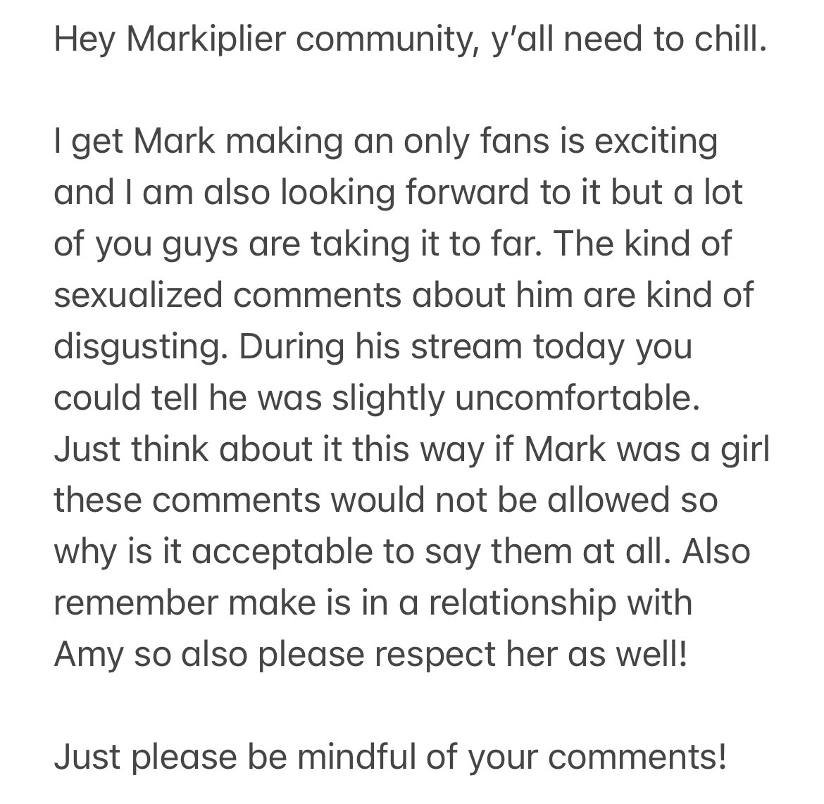 Angelfruit133's tweet image. Hey everyone please be respectful! @markiplier #markiplier #markiplieronlyfans