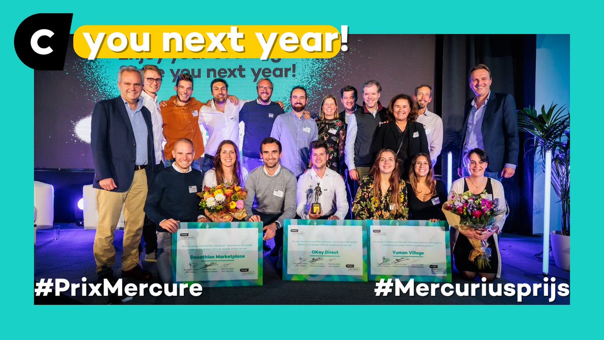comeos_nl's tweet image. Dit was dan de #Mercuriusprijs van 2022. Bedankt aan de jury onder de leiding van @GinoVanOssel, proficiat aan de Top 3 #OKayDirect 🥇, #Decathlon 🥈, #Yuman 🥉, en aan alle andere laureaten!