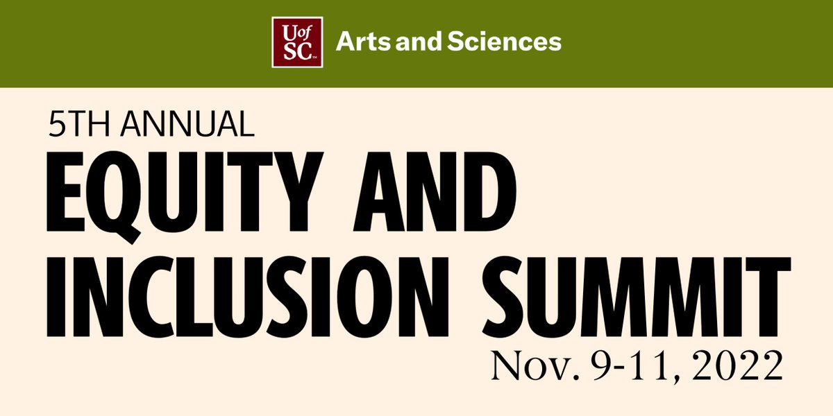 Mark your calendars for the 5th Annual Equity and Inclusion Summit on environmental justice.
Details: 
📌November 9-11, 2022 
📍Campus Room at the University of South Carolina, 898 Barnwell Street, Columbia.
🔴 bit.ly/3f6eTSa