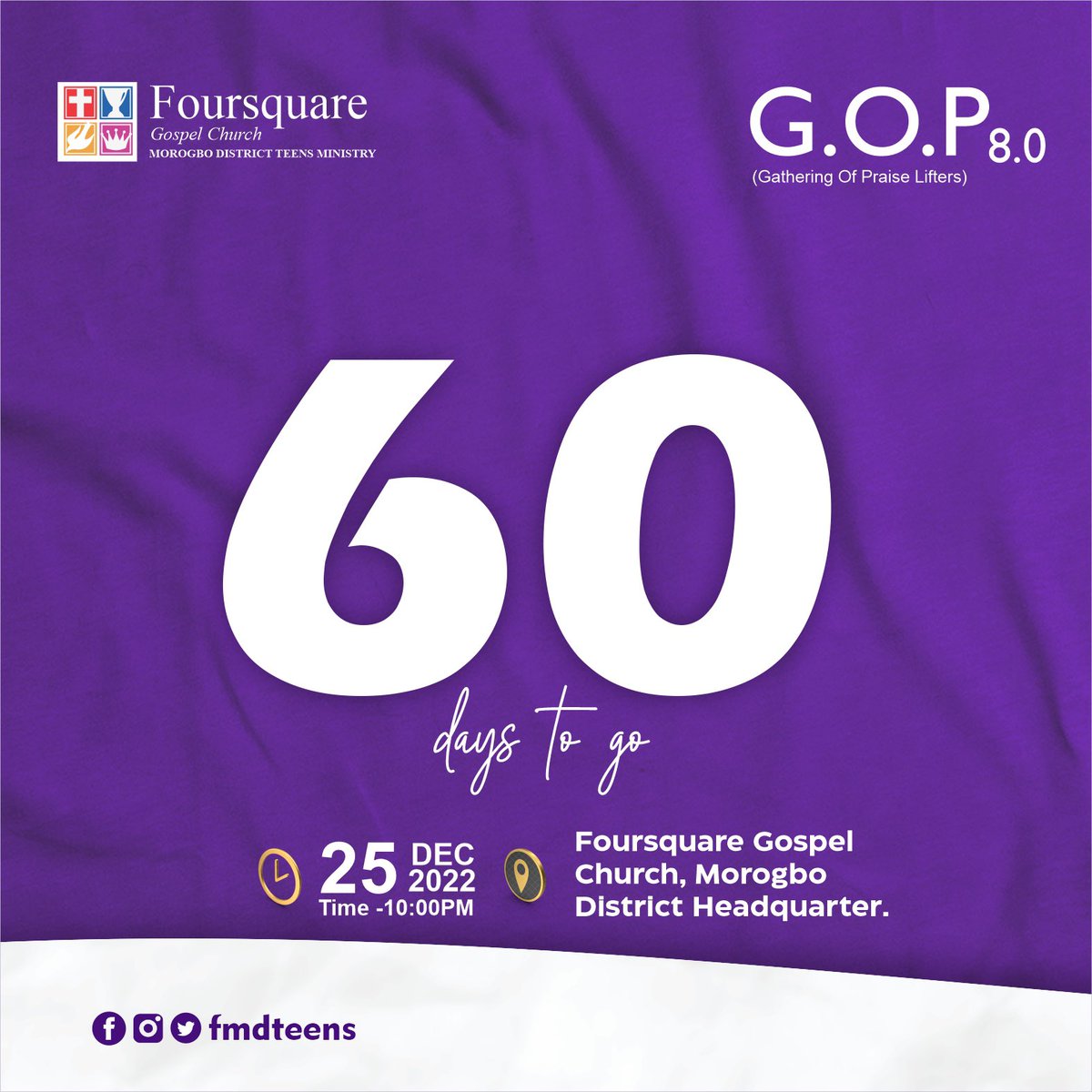 FMDteens's tweet photo. 60 Days To Go!

Brace yourself up

Get ready to turn up for christ!
Anticipate🙇🏻‍♂
#GOP8.0 #CityOfMorogbo #December/25/2k22 #Christmas #light #fgc #fmdteens https://t.co/yrI1c0Stlv
