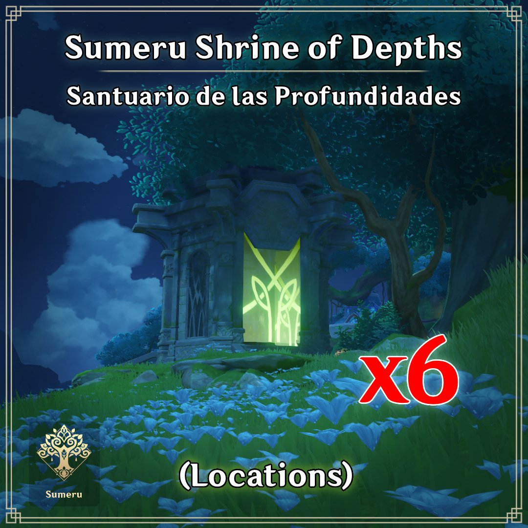 gt_eon's tweet photo. Hello Travelers !!!

Today I bring you the location of all the Sumeru Shrine of Depths! I hope it helps for you!⛩️🦾🔥
(1/3)
#Sumeru #GenshinImpact #Nahida https://t.co/qvHx9RaQNf