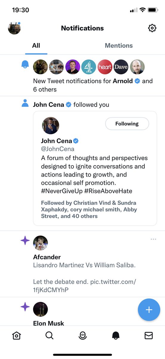 Stuartjp33John's tweet photo. Wasn’t expecting that! Thanks for the follow @JohnCena 👍 https://t.co/Oi9zreJbHk