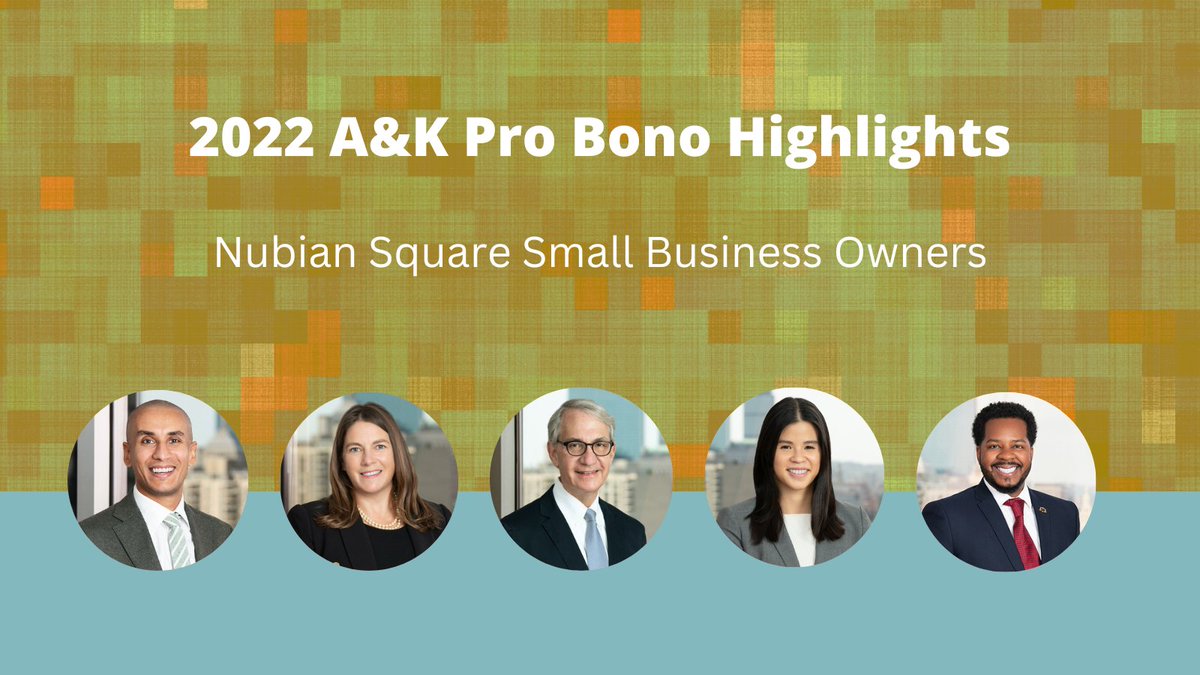 Pro Bono Highlight: We partnered with <a href="/LCRBOSTON/">Lawyers for Civil Rights</a>  and <a href="/ACEDONEBOSTON/">ACEDONE</a> to successfully delay eviction proceedings for 6 small business owners in Nubian Square. Read more here: bit.ly/3CRZ1KB #probono