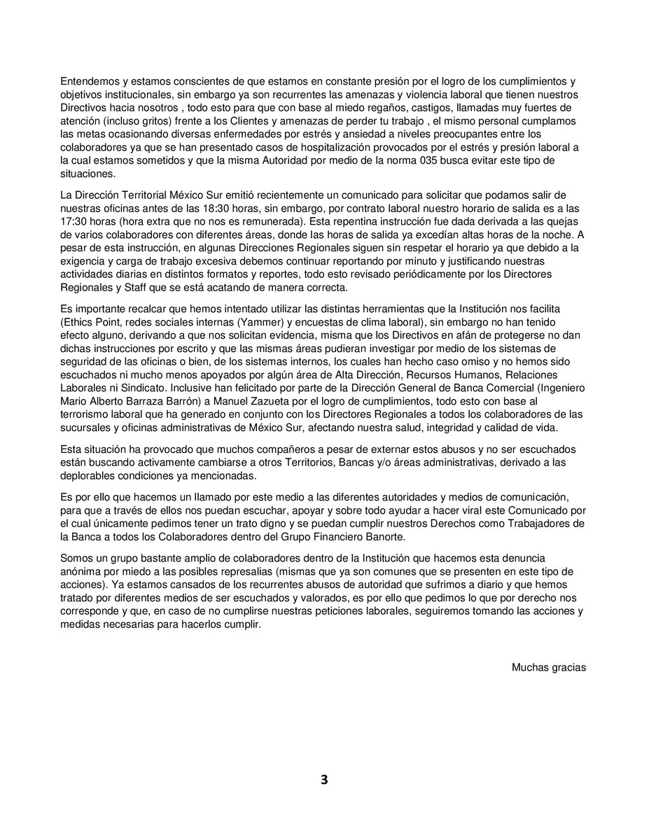 ColaboradoresB's tweet photo. TERRORISMO LABORAL EN BANORTE  
"EL BANCO FUERTE DE MÉXICO" https://t.co/1QmVWDPQPS