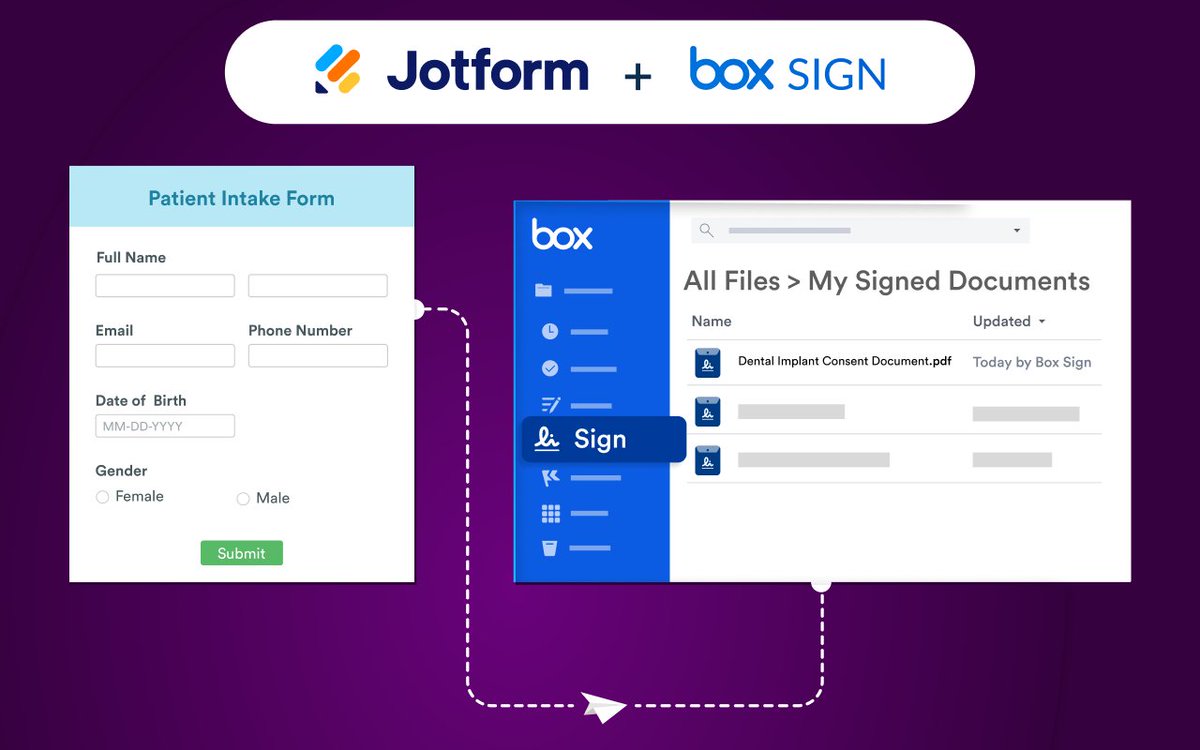 Introducing our new Box Sign integration 🎉
 
This new integration makes it easy to automatically store your signed documents in your <a href="/Box/">Box</a> account for quick searchability and categorization. 
 
Learn more 👉 ow.ly/VqHH50LkGzr