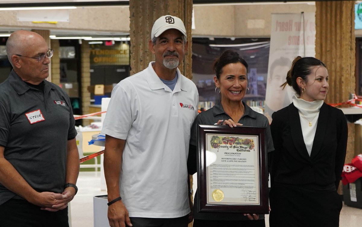 We were honored to become a @LiveWellSanDiego (look up tag) partner with the County of San Diego proclaiming October 23 Eric Paredes Save Life Foundation Day! Presented by @SupervisorJoelAnderson (look up tag) office, we are proud to join a collaboration who share a vision fo...