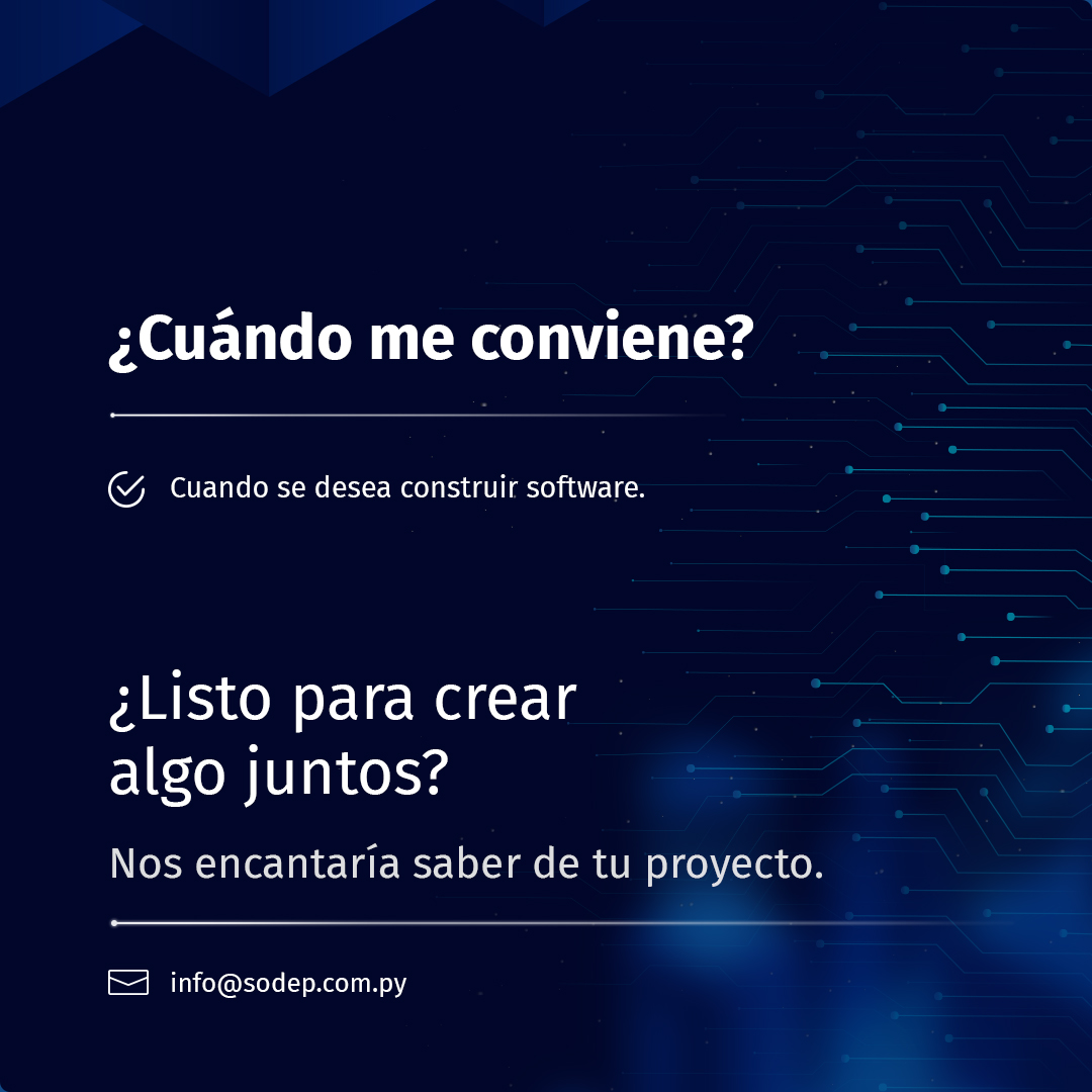 En SODEP somos especialistas en soluciones a la medida de cada proyecto. En nuestra Fábrica de Software creamos soluciones tecnológicas que responden a las más altas exigencias, con talento paraguayo y compromiso ético 🇵🇾💻💪

  #SODEP #CreamosSoluciones