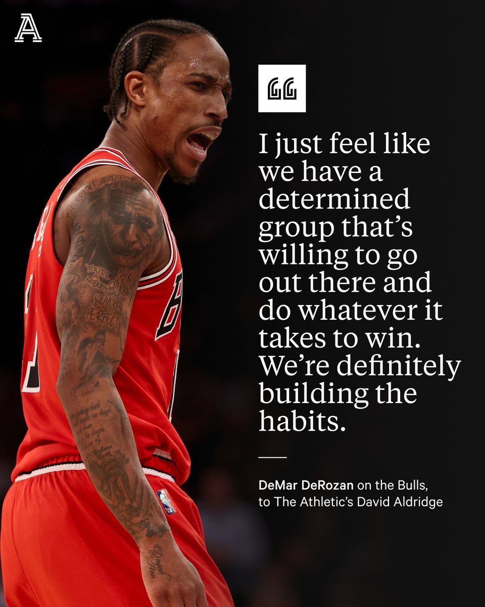 Last season, the Bulls went 1-14 against the top-four teams in the Eastern Conference. They’ve already beaten the Heat and Celtics this year. DeMar DeRozan shares what he feels is different about this team. Exclusive with @davidaldridgedc: theathletic.com/3717053/?sourc…