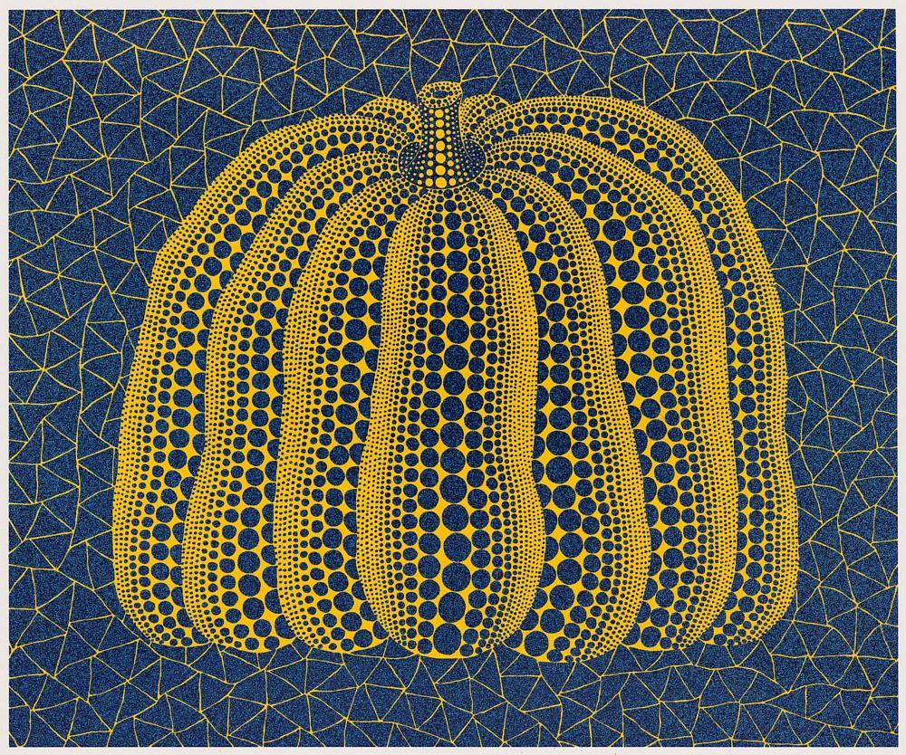Oh my gourd, we have just the thing for #NationalPumpkinDay 🎃 🎨: 'A Pumpkin (BY)'(2004), Yayoi #Kusama, silkscreen