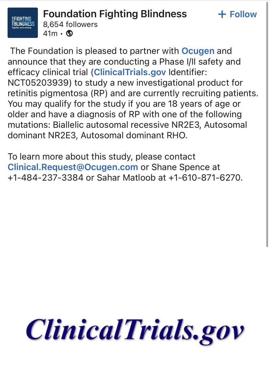 Pdr on Twitter "The Foundation Fighting Blindness is pleased to 👉