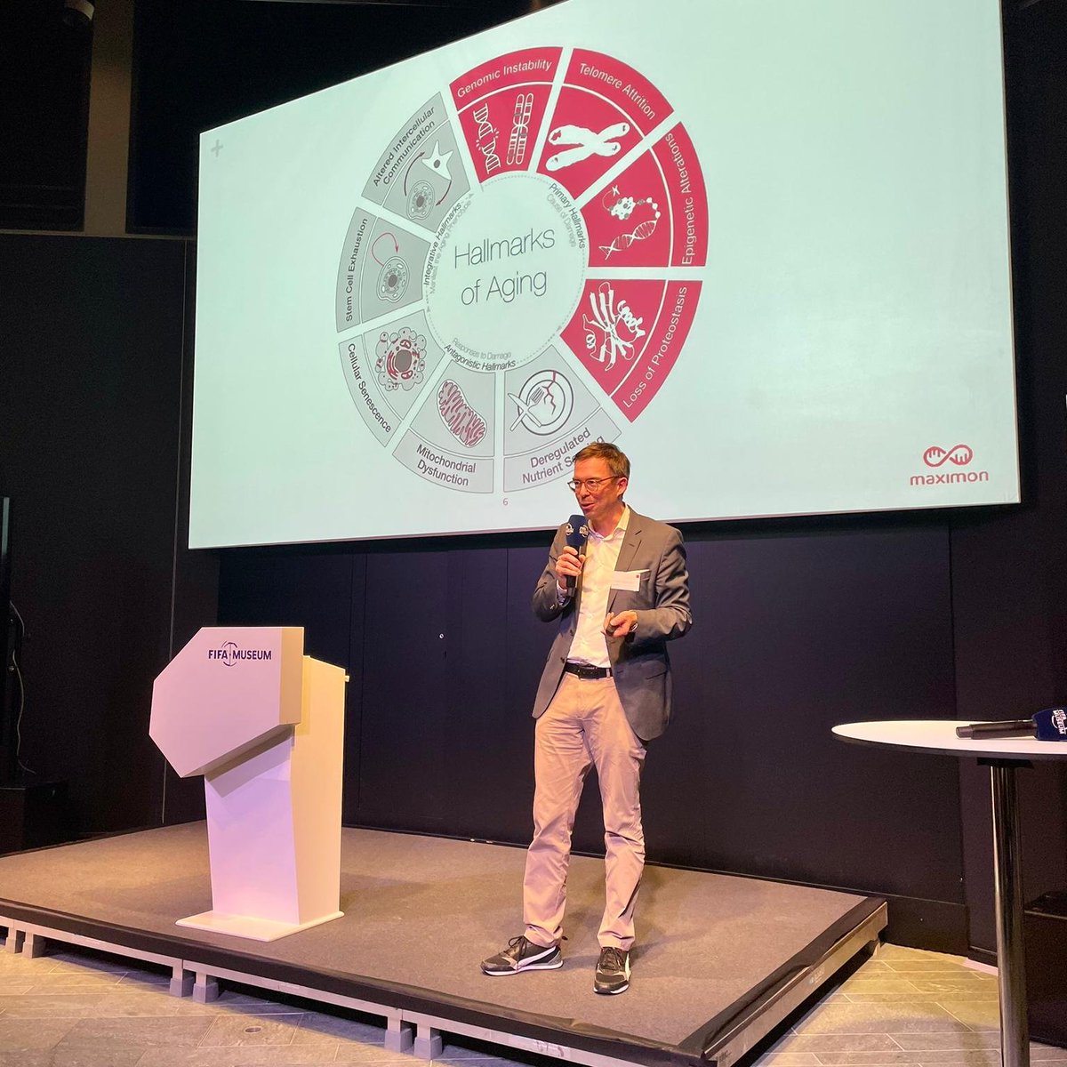 Our Founding Partner @TobiasReichmuth is presenting Maximon's Longevity Fund during SECA's “Swiss VCs on Stage” Event at @FIFAMuseum in Zurich. #longevity #investment #longevityinvestment #longevityresearch #healthyageing