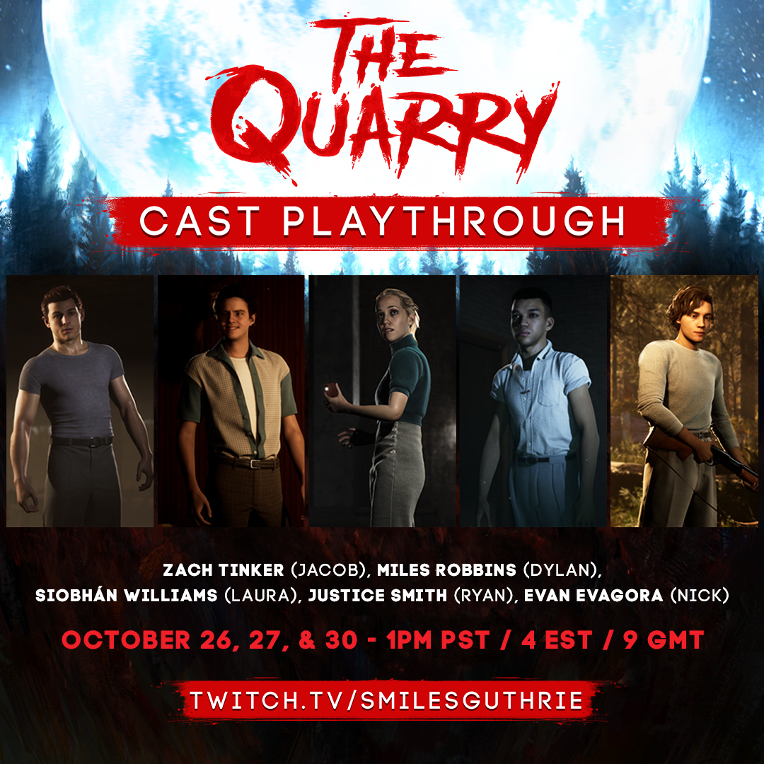 Hey Hacketteers📣 #TheQuarry cast is doing a playthrough in 10 minutes, find out who they choose to survive... and die Get in here! 🎦 twitch.tv/smilesguthrie