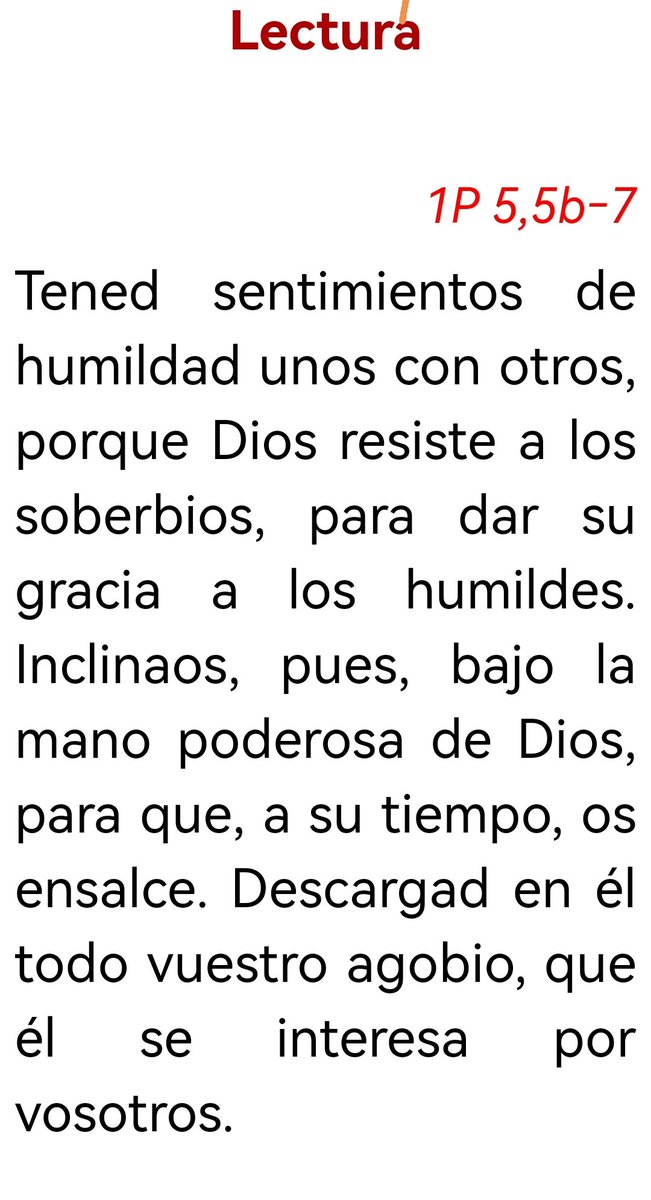 Qué bendición y qué paz nos regala la lectura de vísperas casi al término de esta jornada. 
✔️Vivir en la humildad de Cristo
✔️Dios se interesa por nosotros
Amén ⤵️👇