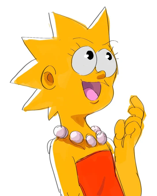 old lisa simpson sketch i still like. need to do pure white lighting more it looks so cool 