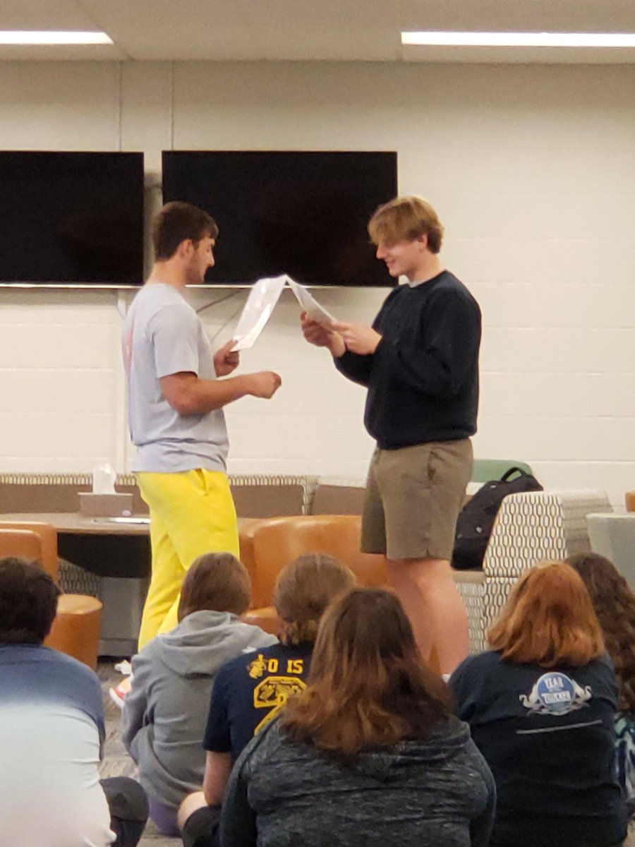 The Nurse (Adam) gives advice that Juliet (Phil) doesn't want to hear. I fear that Juliet is about to do something desperate. 
#KHSEye 
#KHSRandJ 
#HornetPride 
<a href="/GLTFCleveland/">Great Lakes Theater</a>