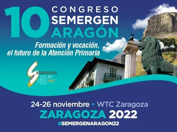 😍#SEMERGENARAGON22 inscripción GRATUITA para Residente socios con comunicación 🔜 Del 24 al 26 NOV. En Zaragoza 10º Congreso Autonómico de @SEMERGEN_ARAGON con el lema: 'FORMACIÓN Y VOCACIÓN: EL FUTURO DE LA AP' ✍️Programa e inscripción: buff.ly/3MsQ7I0
