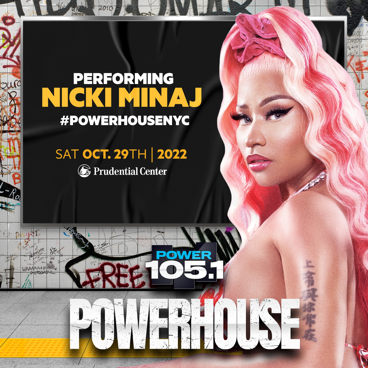 🔊🔊New #PowerhouseNYC inventory has just been released! 🔊🔊 Get your tickets to see #NickiMinaj 👑 #KodakBlack 😎 #FivioForeign 🗽 #MoneybaggYo 💰 and more this Saturday! bit.ly/PruPower