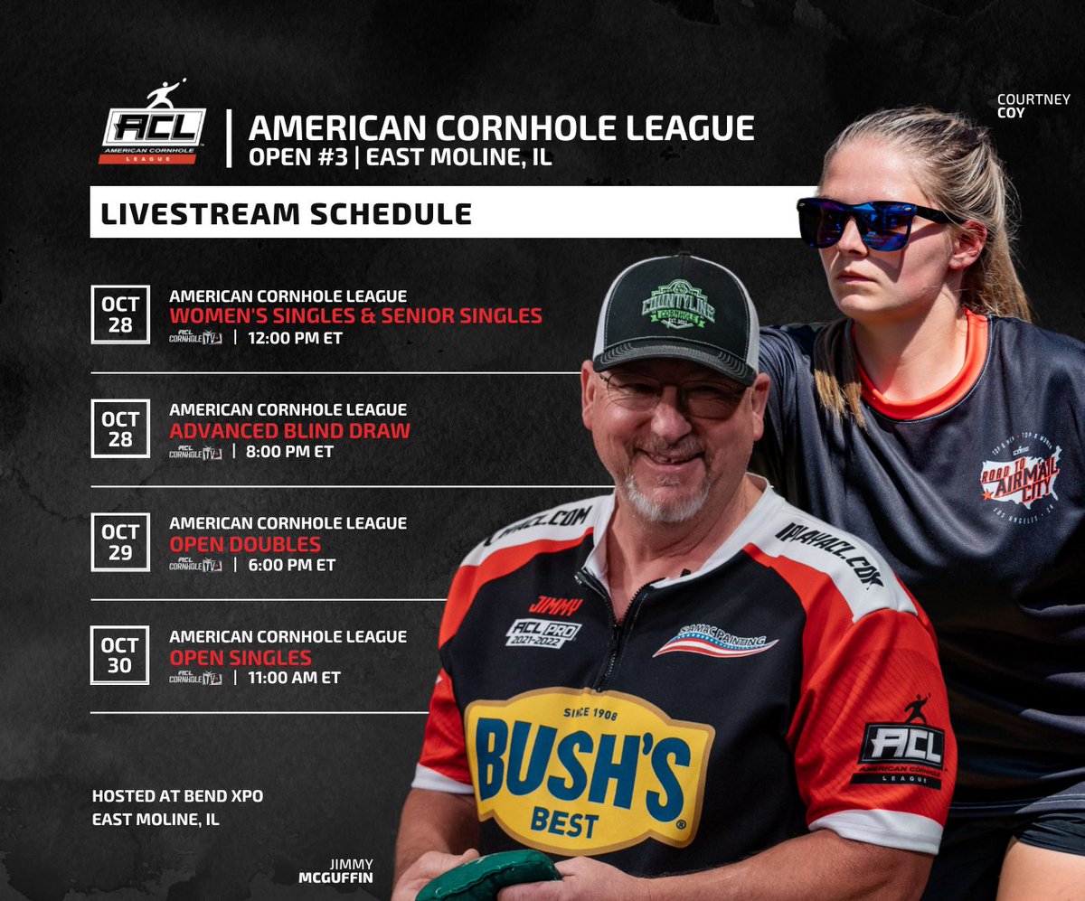 Tune in all weekend long to watch coverage of ACL Open #3 live from East Moline, IL. 📺: aclcornhole.tv