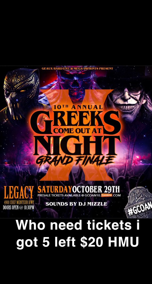 ZGennuso's tweet photo. Who need tickets I got 5 left $20 HMU https://t.co/iDEoPthg8O