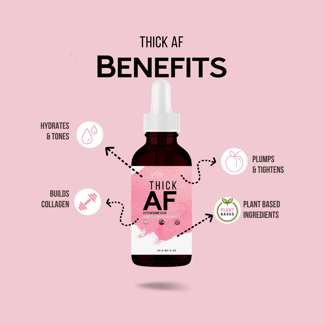 Have you heard about our Thick AF oil yet?! We created this formula to enhance and tighten your curves in all the right places.  #ny #atl #houston #curvy #thicck  Use it by itself or in combination with our other enhancement products to create the curves you've always wanted!