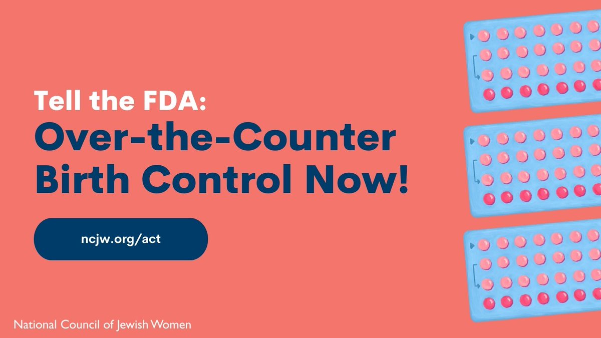 ❗Action alert! ❗For the first time ever, we have a chance to make over-the-counter #BirthControl a reality. Accessibility is more important than ever, and you can help! Fill out our simple form to tell the FDA that we need OTC birth control! ncjw.org/act/action/tel…