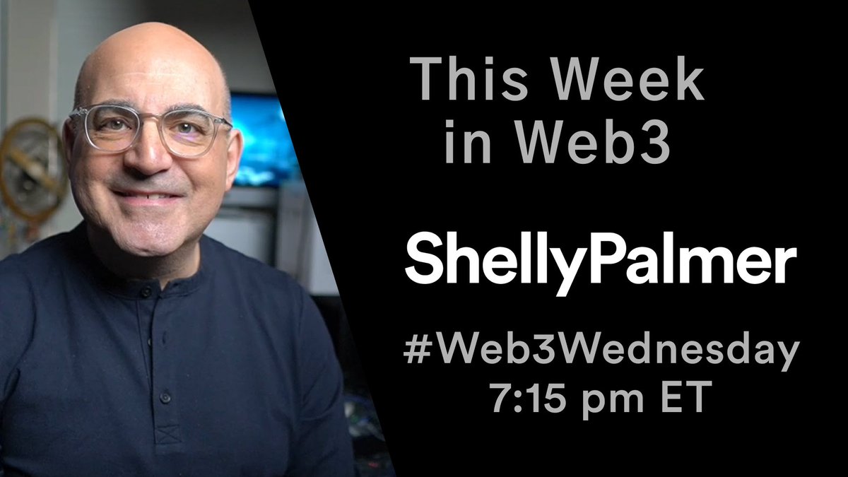 It's been a busy week in the #Web3 world. We'll talk about #AI-generated artwork, Fable's The Simulation, Web2.5, and much more on the Shelly Palmer #Web3Wednesday Livestream tonight at 7:15 p.m. ET. Get your credentials below. -s shellypalmer.com/web3-wednesday…