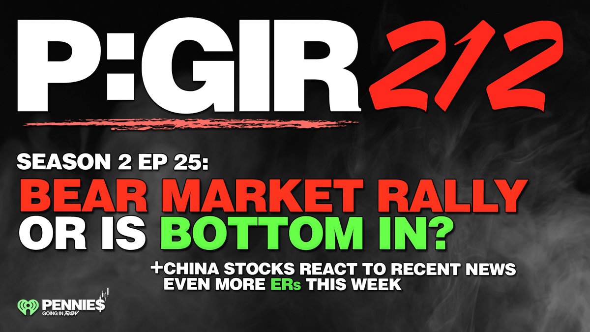 🚨 NEW 🚨 Pennies: Going in Raw with @DipDeity & @Hugh_Henne Episode 212 - Is Bottom In? - China stocks 🇨🇳 - Market update 📈 - ER talk 💰 Apple: apple.co/3QC1der Spotify: spoti.fi/3FkinLe Presented by @iHeartRadio #PGIR