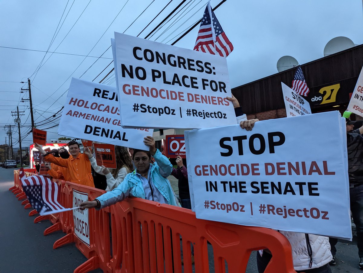 ANCA_DC's tweet photo. Photos from the #Armenian National Committee of Pennsylvania - @ANCPA's  #StopOz protest outside the Fetterman-Oz debate.

The protest garnered press coverage in the Philadelphia Inquirer, MSNBC, and other media outlets. https://t.co/vYAN0rRLuB
