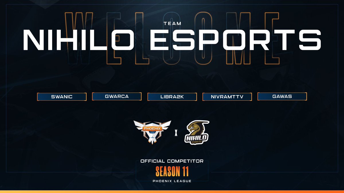 PhoenixCSLeague's tweet photo. 🔥NEW COMPETITOR ARISES 🔥

Not to be confused with the Exs! 

Please welcome: @Nihilo_eSports 

⚔️13/16 

These guys are ready to come in and take down their opponents, will anything stand in their way?

#PhoenixS11 #csgo #esports https://t.co/yi4oerGsZ2