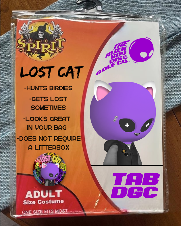 TABDiscGolfCo's tweet photo. 🥏👽 *For a limited time only, FREE Lost Cat Halloween Costumes w/ every purchase! 

*We actually don't have costumes, it's just a hot meme rn. But we will absolutely send you FREE stickers w/ every purchase! https://t.co/HWLn5GIXDN