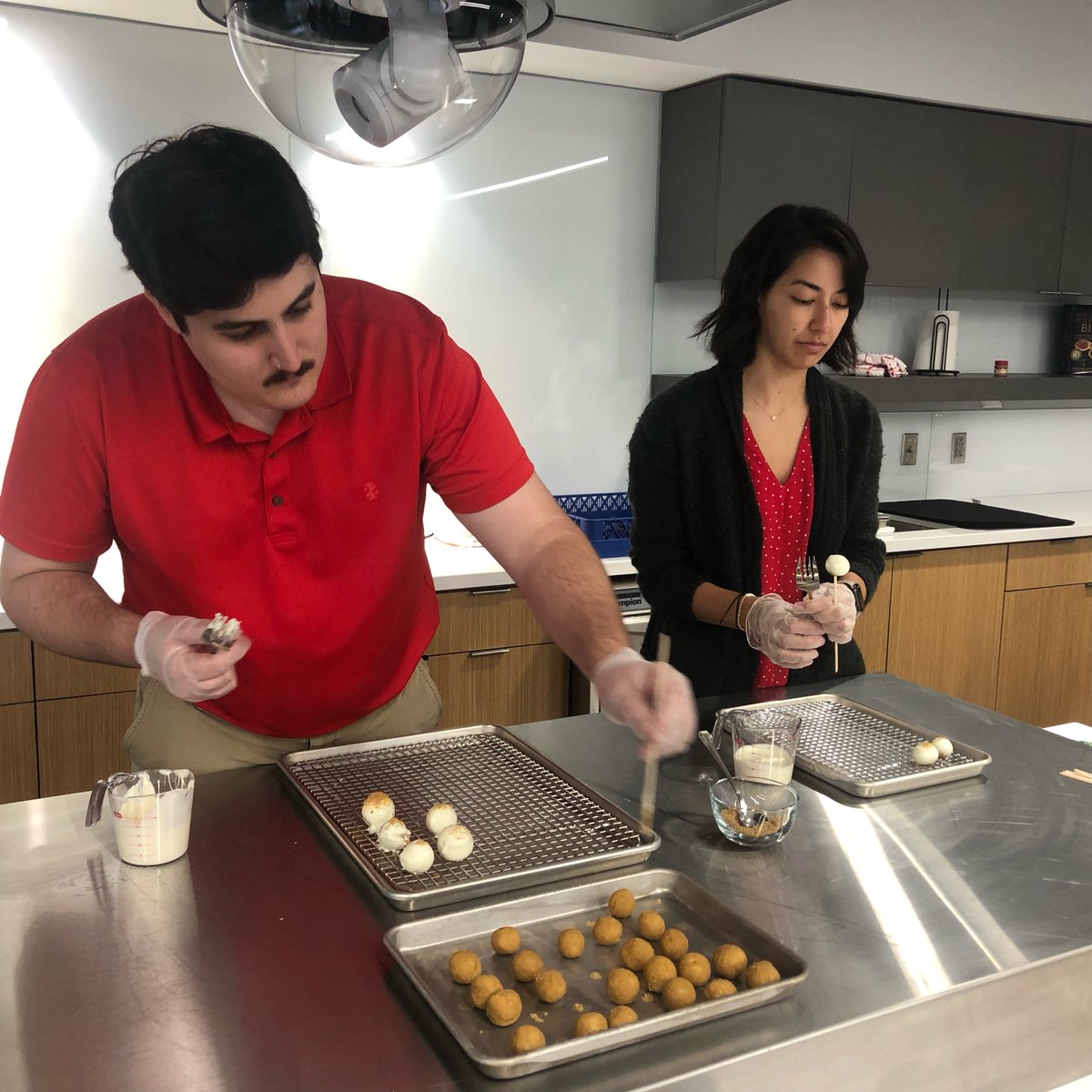 emergingissues's tweet photo. Every year, IEI celebrates Pumpkin Palooza, a holiday of @sarahhallNC's creation and an excuse to have some fall-themed fun as a staff. Today, we went to the #ncstatedining Teaching Kitchen & Andrea led us in making pumpkin truffles. Happy Pumpkin Palooza from IEI! 🎃 https://t.co/VJMjsj0f3G