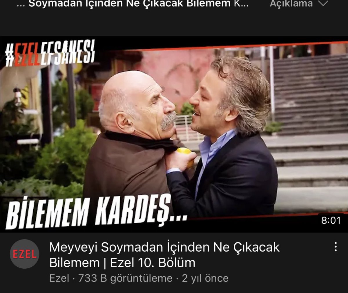 Meyveyi Soymadan İçinden Ne Çıkacak Bilemem | Ezel 10. Bölüm youtu.be/Co6gf6_ZKSI <a href="/YouTube/">YouTube</a> aracılığıyla