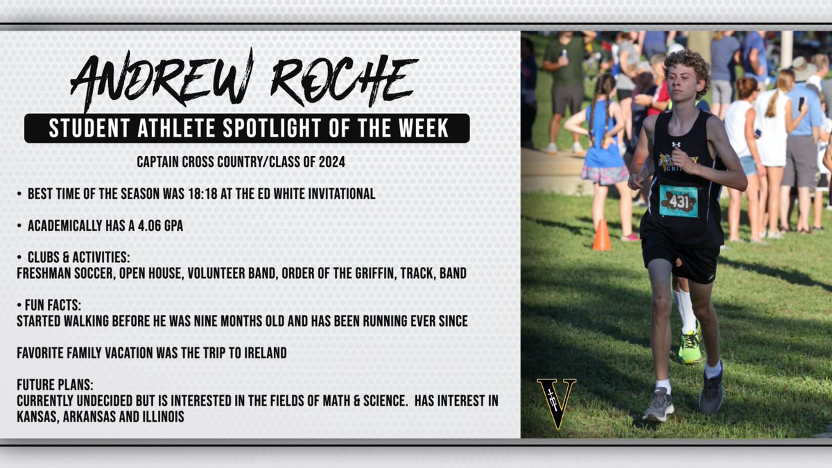 Here is this weeks Student Athlete of the Week