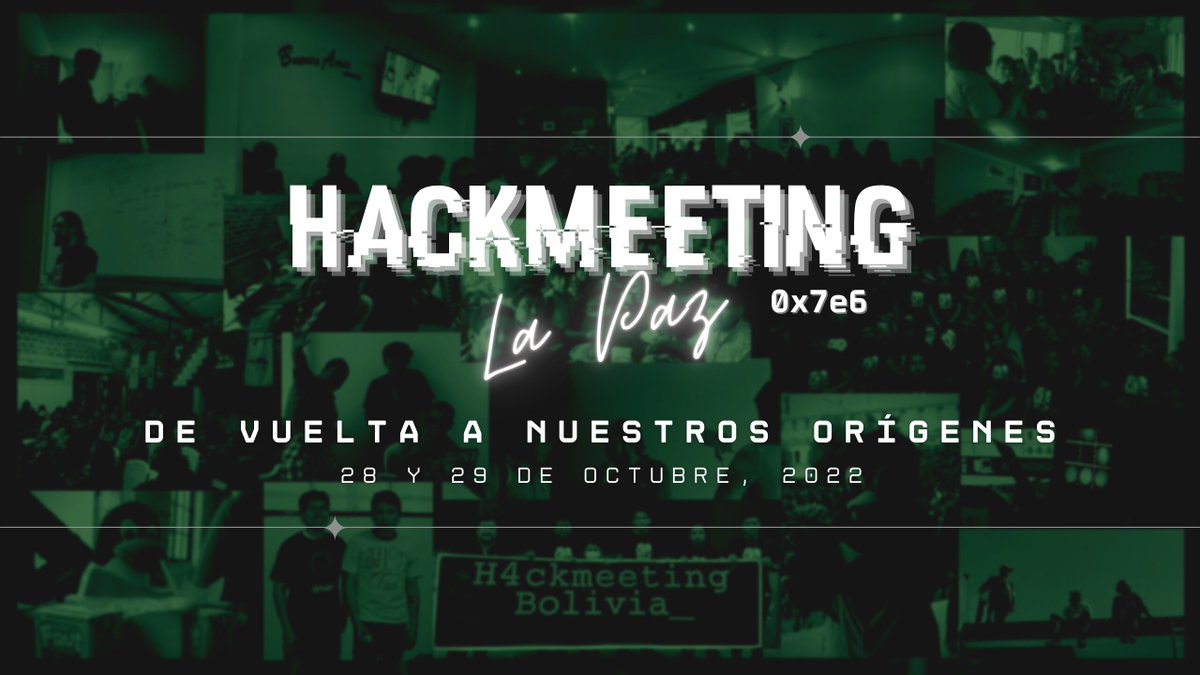 Estamos a dos días del #Hackmeeting # 0x7e6 #Bolivia #LaPaz, ven a aprender y compartir. 
No olvides registrarte: 0x7e6.hackmeeting.org.bo