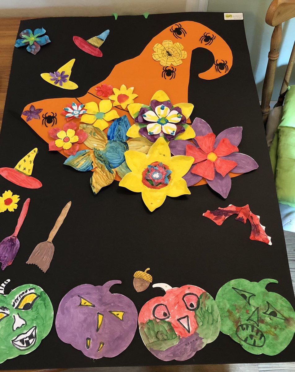 MojoCrowthorne's tweet photo. #Halloween #artactivitysession at Down Lodge. #artsincarehomes #Wellbeing @AnchorLaterLife @HallmarkSurrey @TheAbbeyfield @BupaUK https://t.co/klvLriF2zx