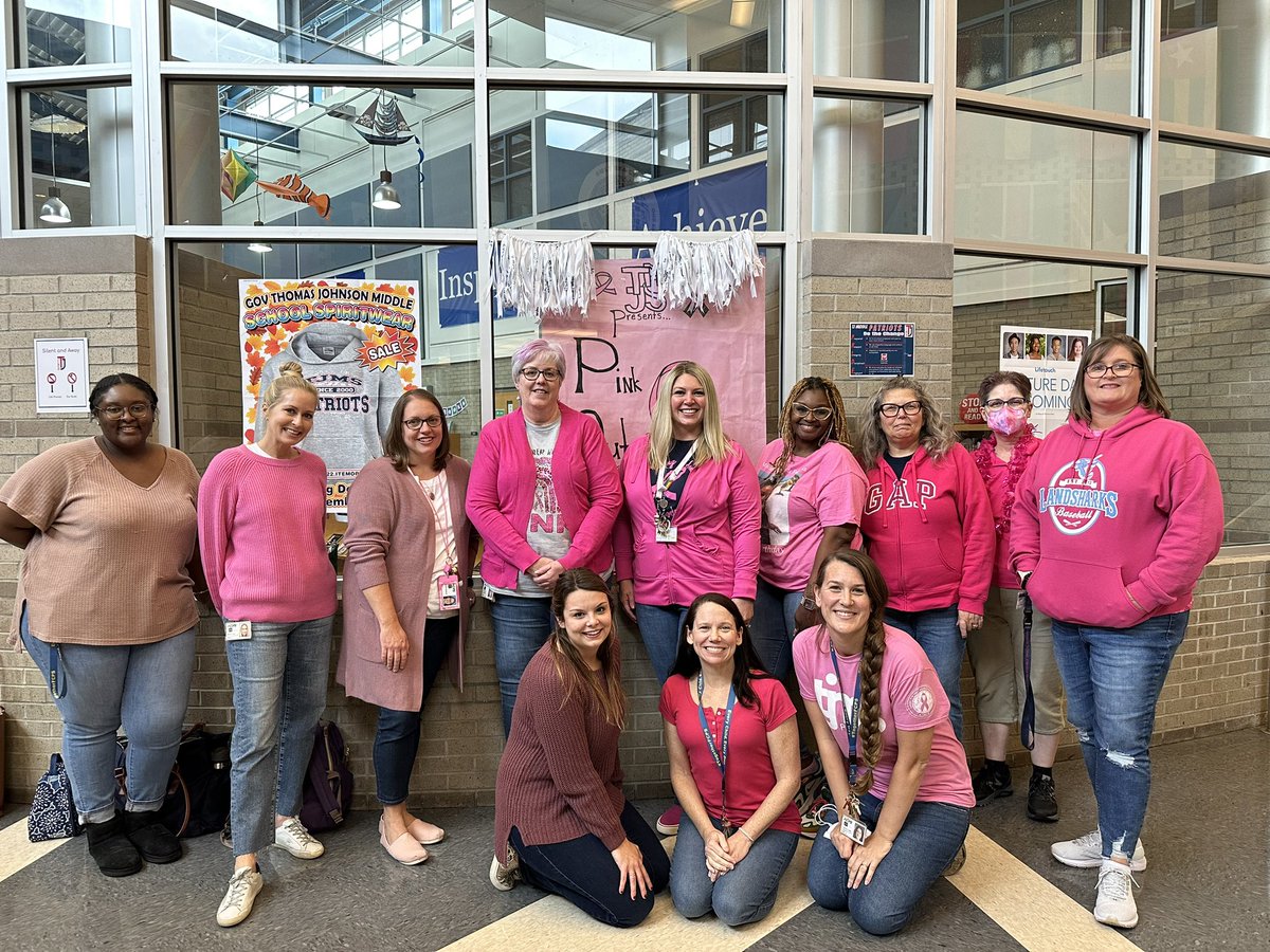 Survivors and Supporters at GTJMS! #FCPSPinkOut #BreastCancerAwarenessMonth