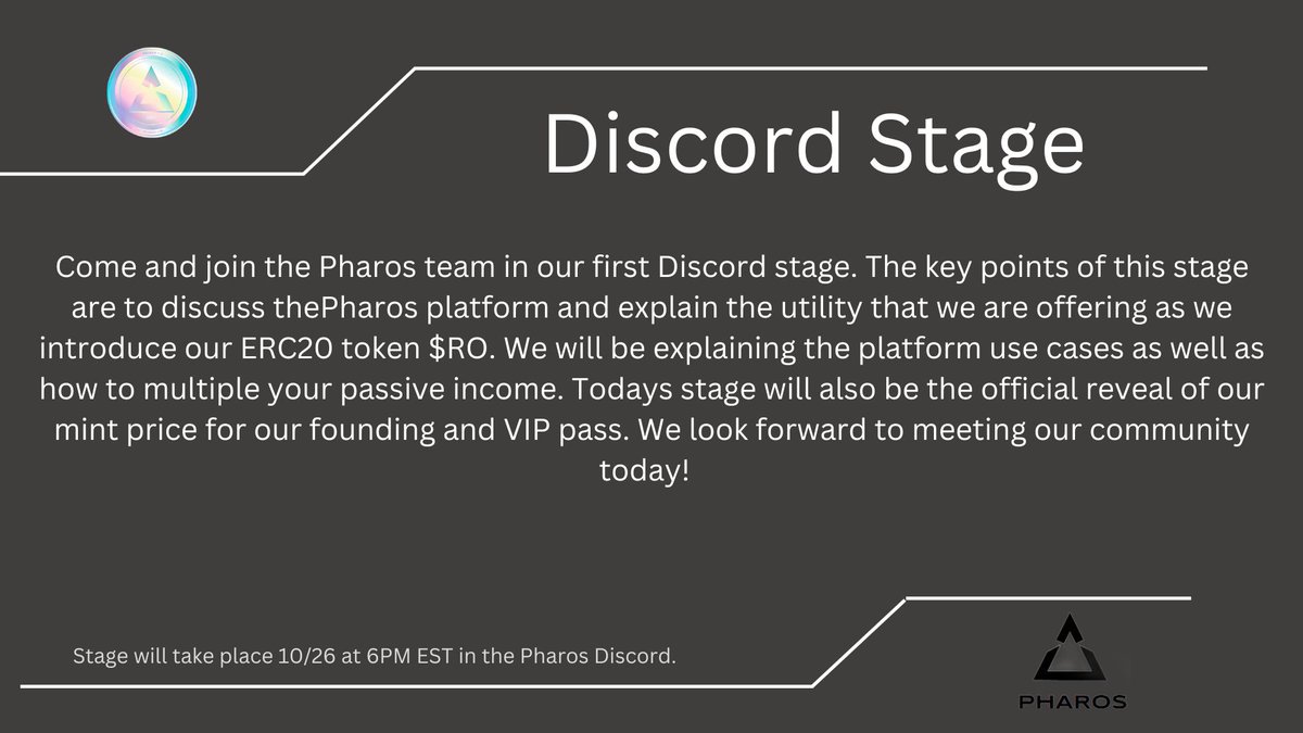 Come join us in our first ever Discord stage! 

discord.gg/DDBas4SrqB?eve…

#NFTs #NFTCommunity #NFTGiveaway #Discord