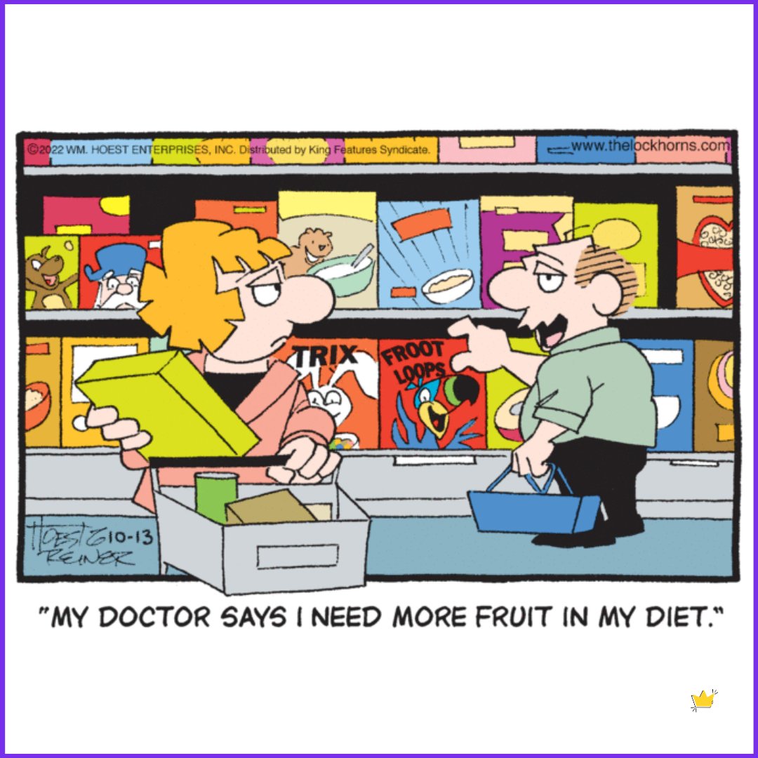 ComicsKingdom's tweet photo. You can also be the Cap'n of your own ship. Just pick a different box.
#lockhorns #cereal #healthyeating #marriage https://t.co/eDyRplPGjp